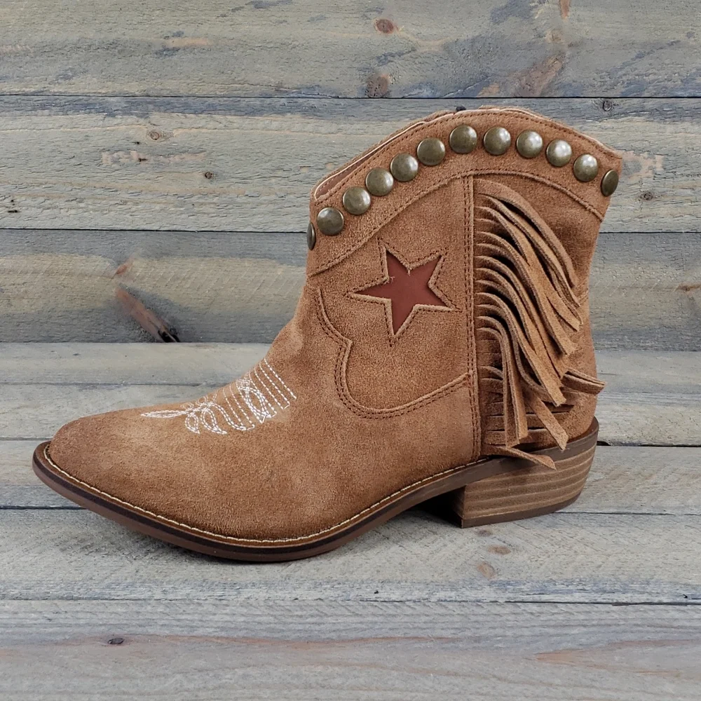 Dingo Women's Lonestar Western Leather Whiskey Bootie - Picture 3 of 10